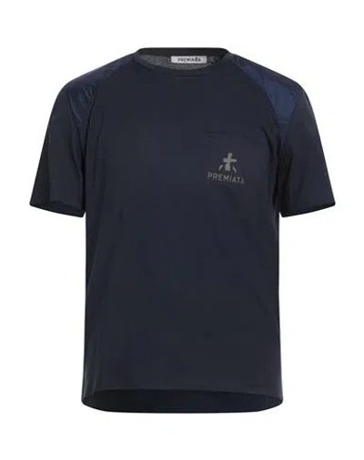 Premiata Man T-shirt Navy Size L Cotton, Polyamide In Blue