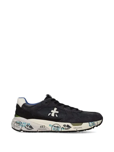 Premiata Mase 25 Logo-detail Suede-panel Sneakers In Black