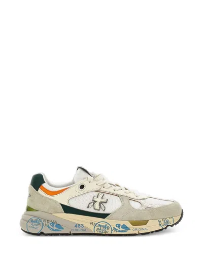 Premiata White Polyamide Athletic Sneakers In Gray