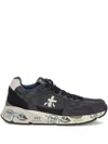 Premiata Contemporary Black Sneakers With Suede In Blue