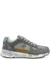 Premiata Low Top Leather And Suede Sneakers In Gray