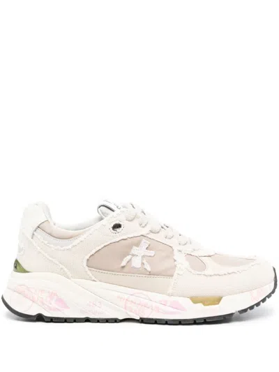 Premiata Mase Distressed Sneakers In Neutrals