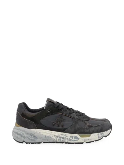 Premiata Mase Two-tone Trainers In Suede And Canvas In Multi