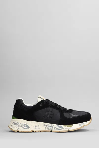 Premiata Mase Sneakers In Black Suede And Fabric