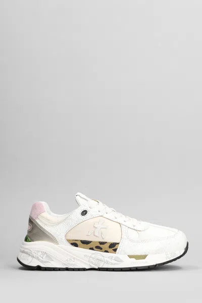 PREMIATA MASE SNEAKERS IN WHITE SUEDE AND LEATHER