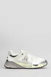 Premiata Mase Sneakers In White Leather And Fabric In White