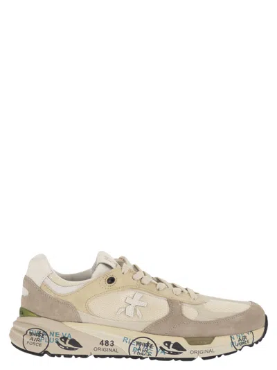 Premiata Mase25 8018 Trainers With Side Logo In Neutral
