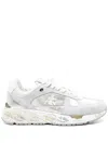 Premiata Low Top Sneakers In Fabric And Leather In Grey