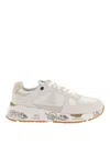 Premiata Casual Sneakers With Contrast Sole And Perforations In White