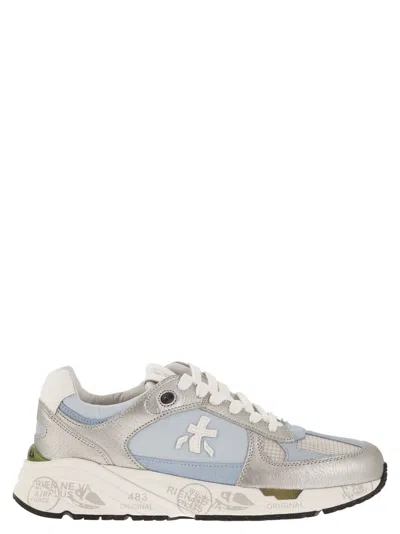 Premiata Mased 6679 - Sneakers In Silver/light Blue