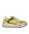 Premiata Mased 7398 Sneaker With Green Suede Accents In Green