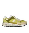 Premiata Mased 7398 Sneaker With Green Suede Accents