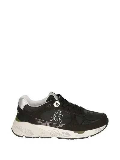 Premiata Mased Leopard-print Sneakers In Black