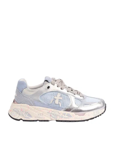 Premiata Mased Light Blue Mesh Sneakers