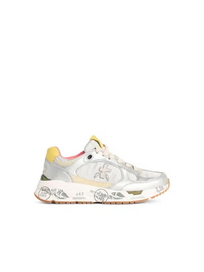 Premiata Silver White Mased 8115 Suede Sneakers In Multi