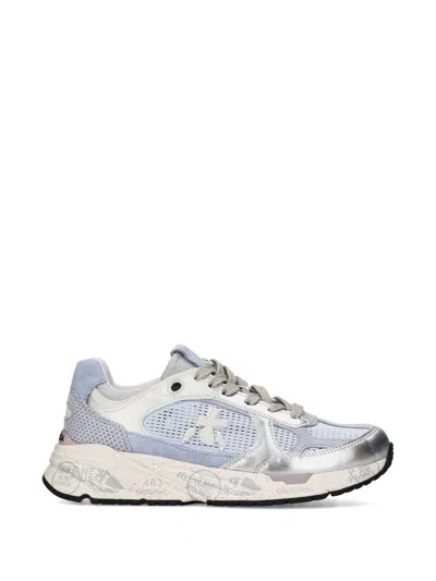 Premiata Multicolor Color-block Sneakers In Blue