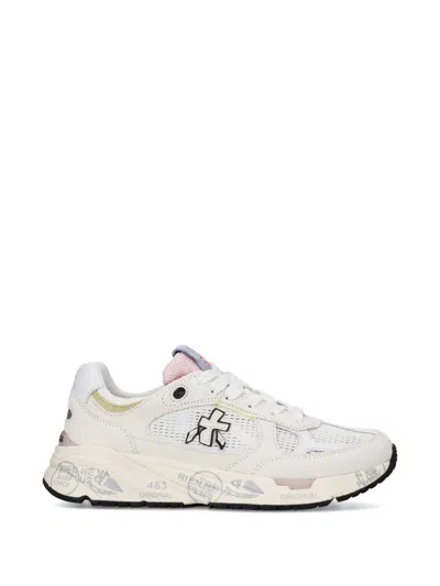 Premiata White Rubber Eva Tpu Calf Leather Pl Pa Pu Goat Lather Ny Sneakers