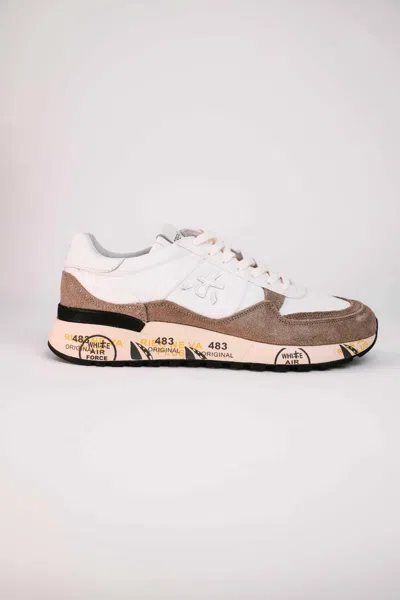 Premiata Men's Landeck Sneakers In White/beige In Multi