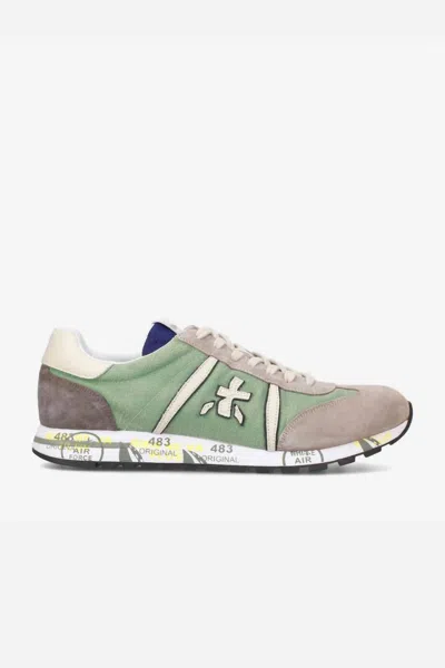 Premiata Men's Lucy Sneaker In Green/gray In Multi