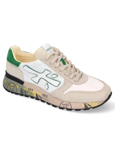 Premiata Men's Mick Sneakers In Beige/green In Multi