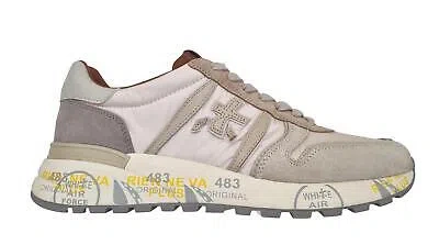 Pre-owned Premiata Men's Shoes Suede Sneaker Lander_6633 Rope-hazelnut Fabric In Brown