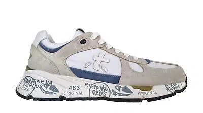 Pre-owned Premiata Men's Sneaker Shoes In Vintage Fabric And Suede Mase_6625 White