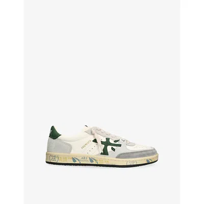 Premiata Mens Bskt Clay Leather Trainers White/comb Eur 42 / 8 Uk