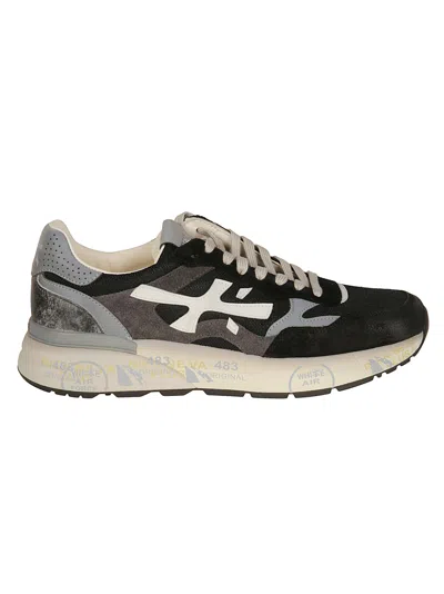 Premiata Mick 0.1 Low-profile Suede Mesh Blend Sneakers In Black