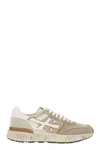 Premiata Sporty Sneakers With Smooth And Textured Materials In White