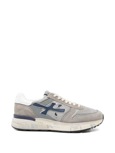 Premiata Mick 8001 Suede Panelled Sneakers In Gray