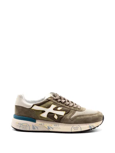 Premiata Mick Mesh Suede Overlay Polyamide Sneakers In Green