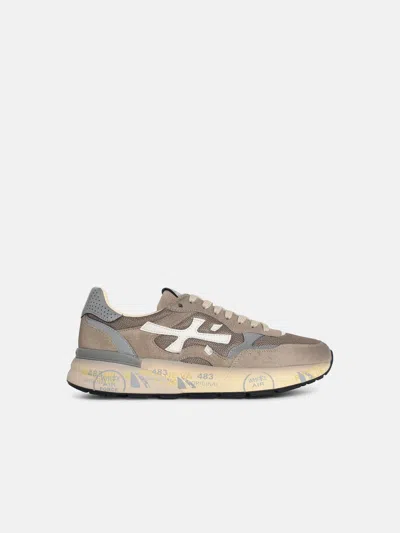 Premiata 'mick' Brown Leather Blend Sneakers In Multi