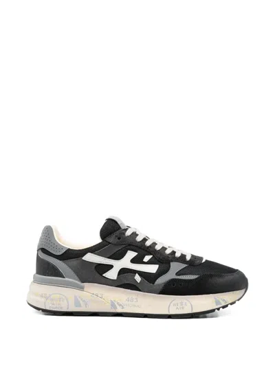Premiata Round-toe Sneakers In Black