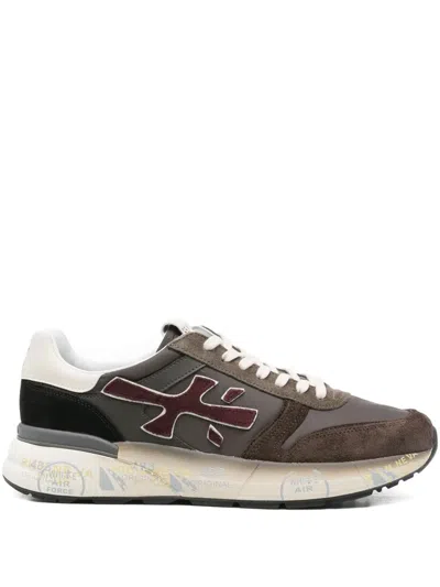 Premiata Logo-detail Suede Sneakers In Brown