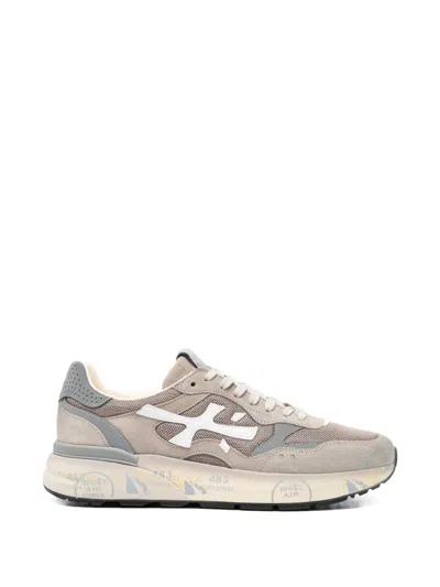 Premiata Mick Logo-patch Sneakers In Neutral