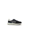 Premiata Layered White And Grey Sneakers With Sculpted Sole In Blue