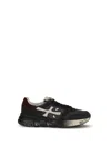 Premiata Casual Low Top Sneakers With Suede Accents In Black