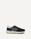 Premiata Layered White And Grey Sneakers With Sculpted Sole In Blue