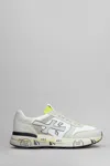 Premiata Mick Sneakers In White Suede And Fabric In White