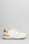 Premiata White Sneaker With Orange Suede Accents In White
