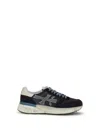 Premiata Layered White And Grey Sneakers With Sculpted Sole In Multi
