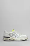 Premiata Mick Sneakers In White Suede And Fabric In White