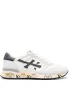 Premiata Paneled Round Toe Sneakers With Contrasting Sole In White
