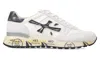Premiata Paneled Round Toe Sneakers With Contrasting Sole In White