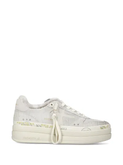 Premiata Micol Croc-effect Platform Sneakers In Multi