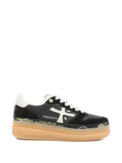 Premiata Micol Logo-patch Sneakers In Black