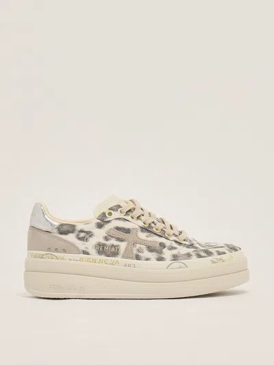 Premiata Micol Trainer In Ecru-animalier
