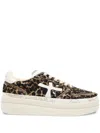 Premiata Leopard Print Lace Up Sneakers In Animal Print