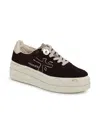 Premiata Suede Platform Lace-up Shoes In Black