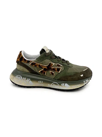 Premiata Military Green Trainers In Multi